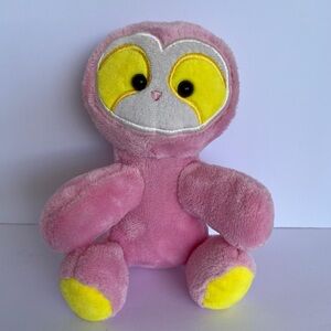 Animal Adventure Sloth Pink & Yellow Stuffed Baby Plush 8"